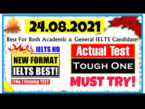 24 August 2021| IELTS LISTENING PRACTICE TEST WITH ANSWERS | Like REAL | TEST & ACTUAL TEST