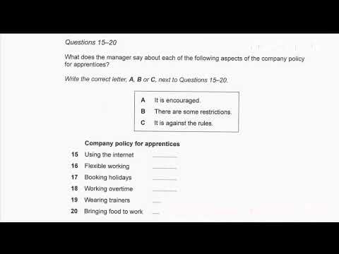Cambridge IELTS 14 Test 1 LISTENING TEST WITH ANSWERS