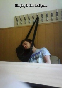 A-problem-solver-student-sleeping-head-on-a-hanging-bag-funny-picture