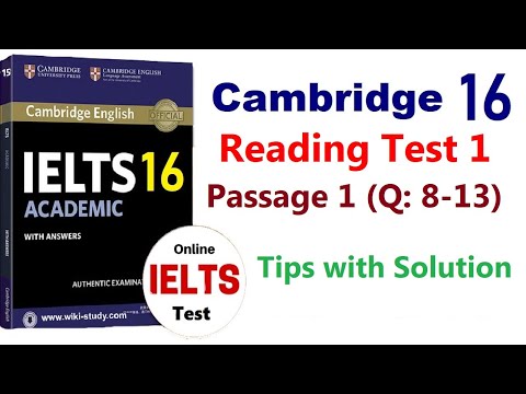 Cambridge IELTS 16 Reading Test 1 with Answer (Passage 1 Questions 8-13) Gap Filling