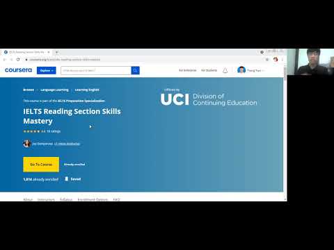 Hoàn thành khóa học về kỹ năng đọc trong bài thi IELTS/IELTS Reading Section Skills Mastery
