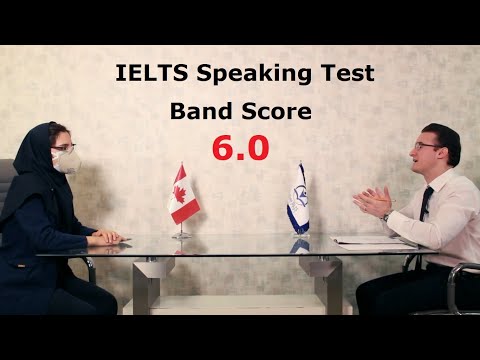 IELTS Speaking Test band 6 with face mask followed by feedback