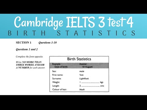 birth statistics ielts listening | cambridge ielts 3 listening test 4 | with answers | cb 3 test 4