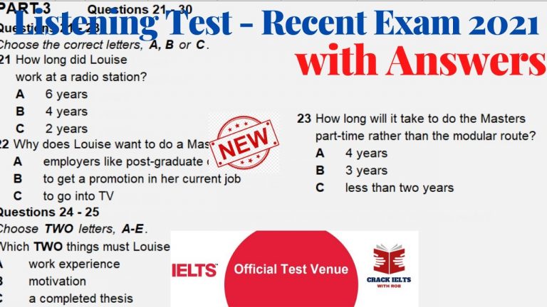IELTS LISTENING PRACTICE TEST WITH ANSWER | 07.09.2021