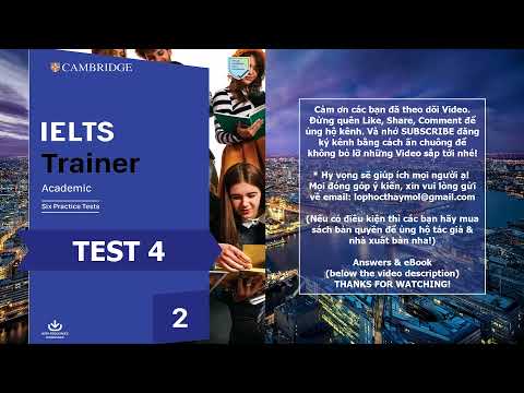 IELTS TRAINER 2 Academic 6 Practice Tests format 2020 - Listening TEST 4 with ANSWER KEY 2021