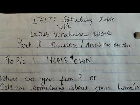 Home Town : Important  topic for   Ielts  speaking  part 1 | Academic | General  | IDP  & BC
