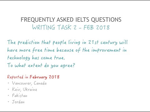 IELTS Exam Feb 2018 Writing Task 2 - People have more Time due to technology. Agree?